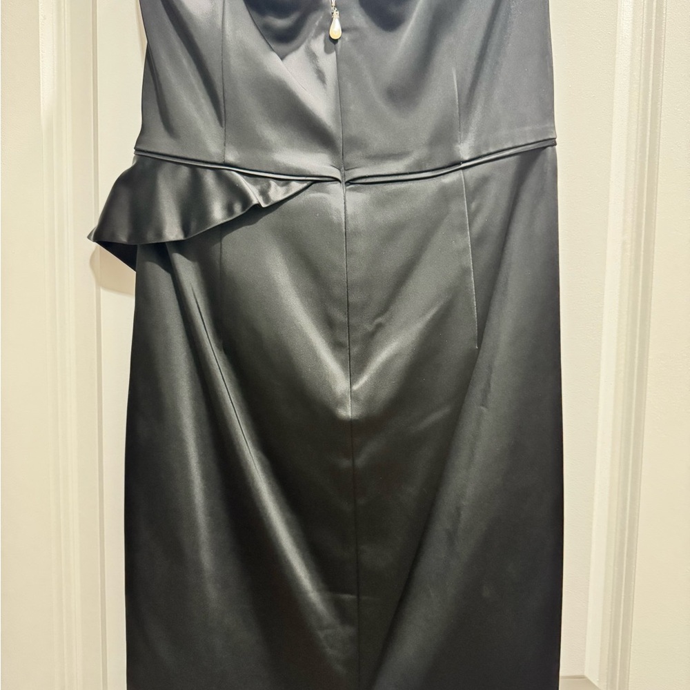 White House Black Market Asymmetrical Black Dress - Picture 2 of 3